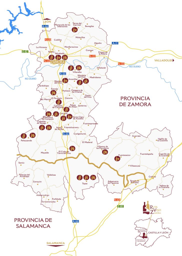 Mapa Ruta del Vino de Zamora